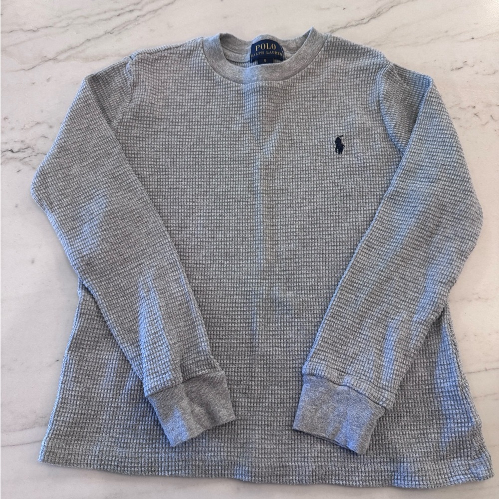 Polo by Ralph Lauren Gray Long Sleeve Kids Tee